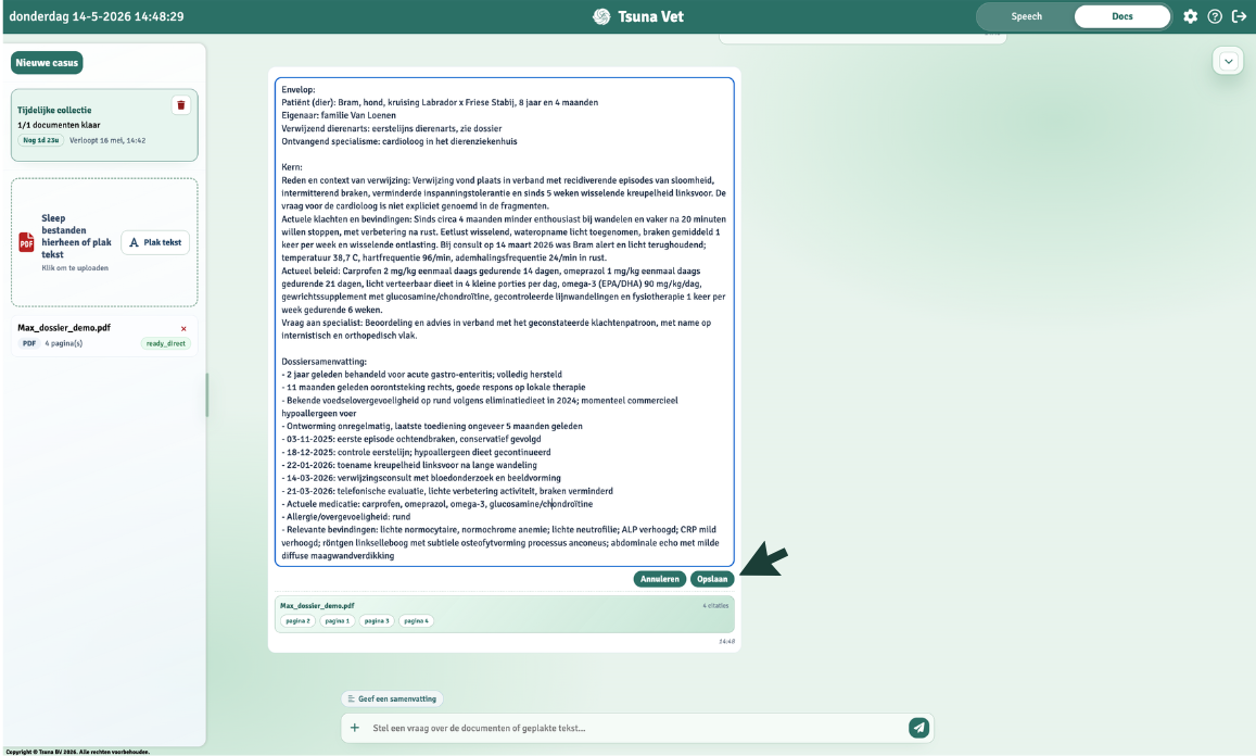Conceptdocumenten voorbereiden met Tsuna Docs